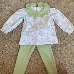 Stitchy fish green and pink legging set